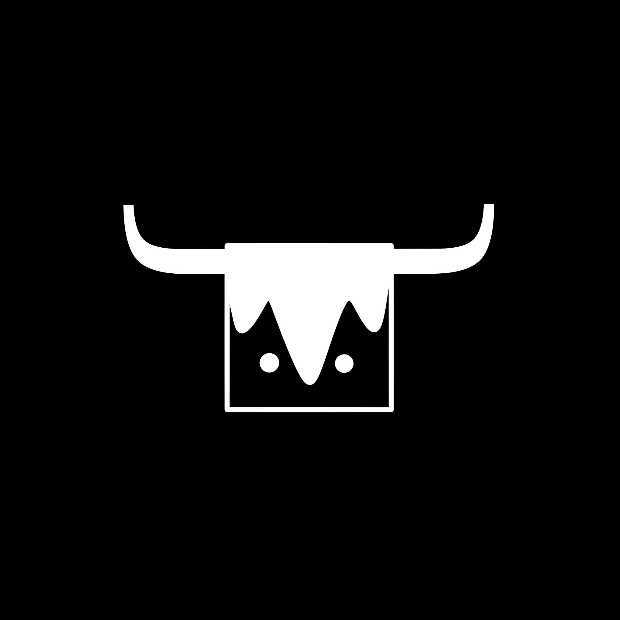 Logo monocromo blanco con fondo negro