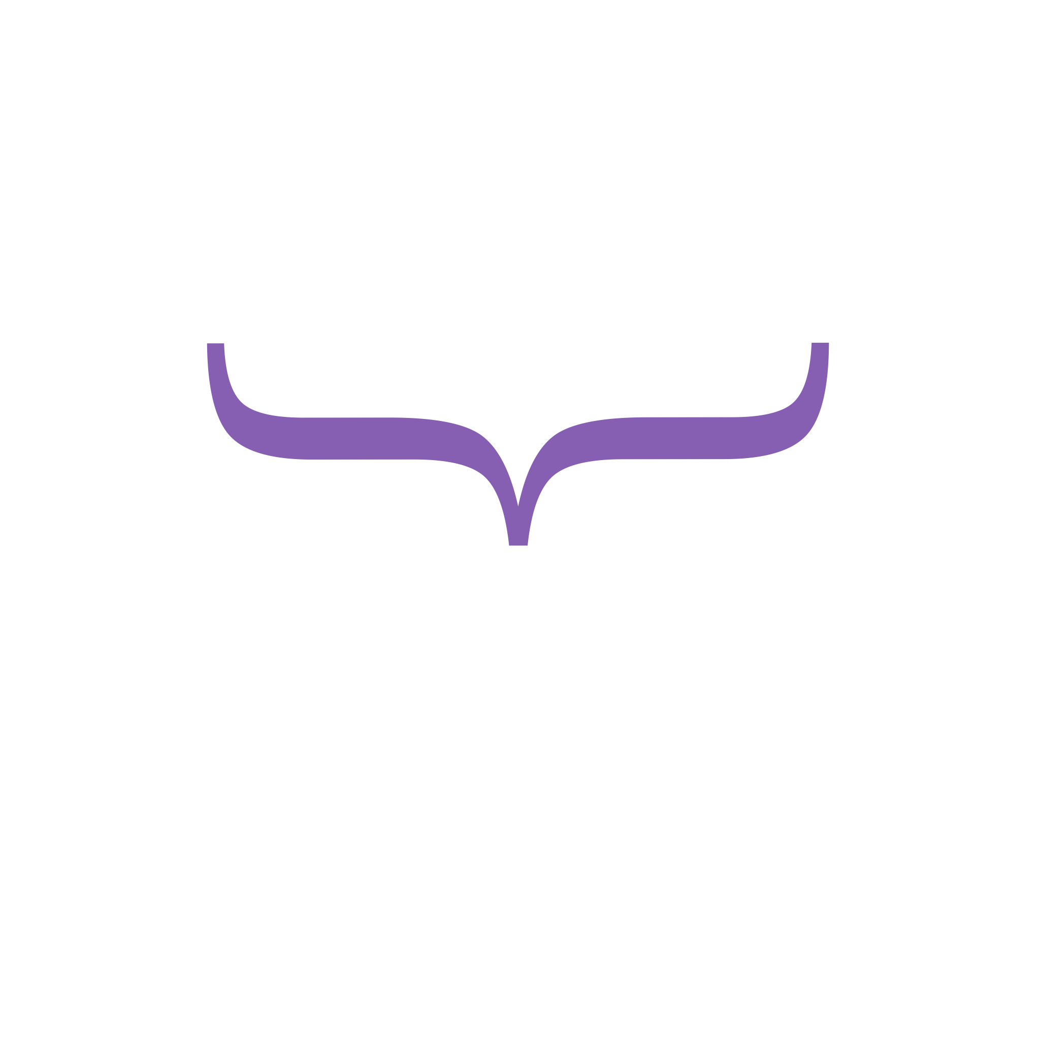 Logo silueta blanca y cuernos violeta transparente