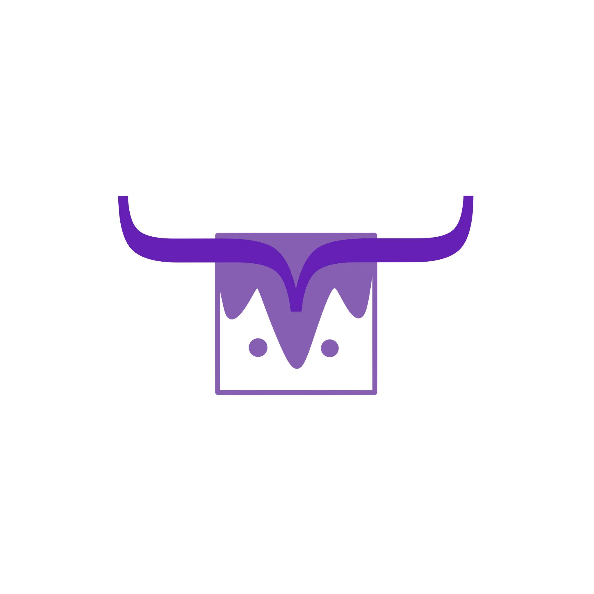Logo violeta y morado sobre fondo blanco